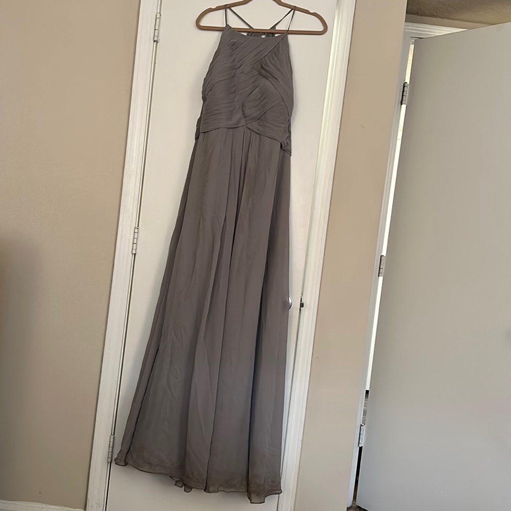 Azazie silver bridesmaid dress